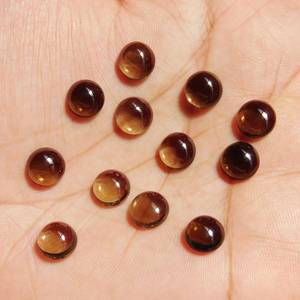 Increíble excelente calidad de exportación 100% cabujón de cuarzo ahumado natural piedras preciosas sueltas Parte trasera forma redonda plana a precios a granel OEM - Product Image 1