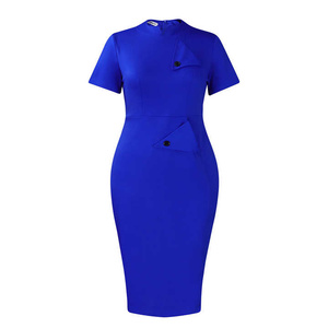 Vestido Profesional Tipo Lápiz en Poliéster y Elastano con Ajuste Flexible para una Comodidad Elegante, Ideal para Negocios y Oficina - Product Image 6