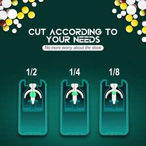 Pill <b>Cutter</b> Tablet Splitter with Blade Guard Home Use <b>Safety</b> Medicine Slicer Medication Vitamin Divider - Product Image 6