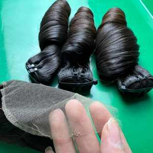 Stock de cheveux bouclés de rebond doux de couleur vierge et naturelle vietnamienne 8 "-30" Extensions de cheveux bouclés non traités de rebond grossier - Product Image 5