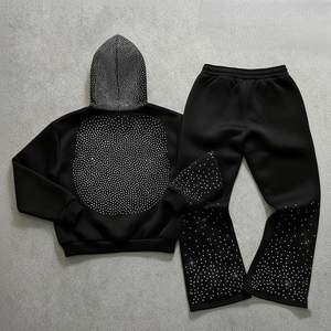 Conjunto de Sudadera con Capucha y Pantalones Deportivos Anchos con Estampado de Estrellas y Pedrería 2026, Sudadera de Algodón Grueso Premium, Estilo Holgado Unisex - Product Image 2