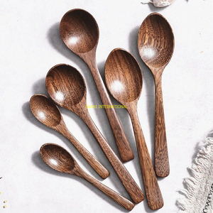 Ensemble de louche à soupe en bois ustensiles de cuisine naturels cuillère de service de cuisine faite à la main écologique antiadhésive sans danger pour la cuisine et les repas - Product Image 2
