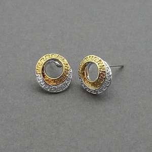 Urthn Vintage Style 2 Tone Plated 18K Gold Rose Gold Stud Pendientes-1310726 Pendientes de aro de moda Diamond Zircon para compromiso - Product Image 1
