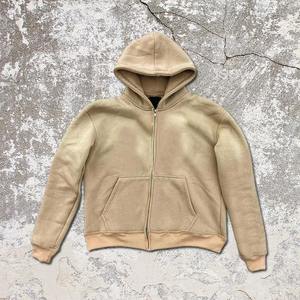 Service OEM personnalisé 100% coton éponge française lavage à l'acide fermeture éclair vers le haut broderie en détresse vente d'hiver surdimensionnée de haute qualité - Product Image 1