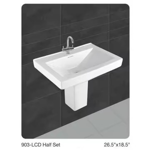 อ่างล้างหน้า vistaar Capri แบบครึ่งแท่นอ่างล้างจานแบบ lavabo วัสดุเซรามิกผลิตภัณฑ์สุขภัณฑ์สำหรับห้องน้ำ - Product Image 4