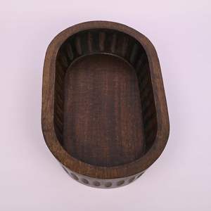 Bols décoratifs en bois de manguier pour la décoration intérieure, long bol décoratif en bois pour centre de table (10 "x 6" x 2 ") - Product Image 4