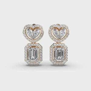Boucles d'oreilles pendantes en diamant élégantes pour la mariée Bijoux étincelants parfaitement conçus pour correspondre à la robe de mariée au meilleur prix - Product Image 2