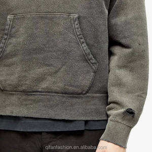 เสื้อฮู้ดล้างกรดสำหรับผู้ชายสีดำตามสั่งสไตล์สตรีทแวร์ใหม่สไตล์สตรีทสำหรับฤดูหนาวขายส่ง - Product Image 4