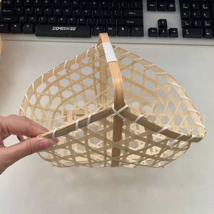 PANIER CADEAU en BAMBOU à motifs de fleurs pour les cadeaux d'entreprise ou l'affichage au détail décor à la maison panier de fleurs pour l'emballage de cadeaux - Product Image 3