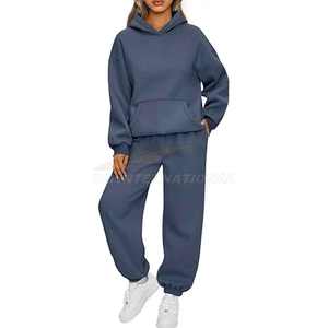 Sweat à capuche baggy pour femme avec pantalon de survêtement Tenues 2 pièces Ensembles de salon Coupe surdimensionnée Automne Casual Wear pour un confort quotidien - Product Image 2