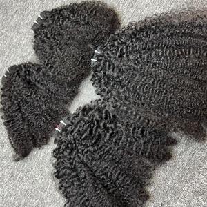 Cabello rizado de trama de la mejor calidad, cabello humano 100%, cabello crudo Camboyano de un donante - Product Image 3