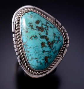 Size 9-3/4 Kingman Turquoise <b>Ring</b> by Dave Skeets 925 Sterling <b>Silver</b> <b>Ring</b> - Product Image 2