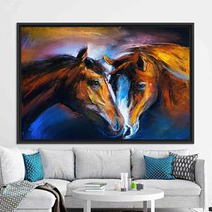 Art mural moderne en verre trempé : œuvre d'art imprimée sur toile, design élégant, toile encadrée noire - Product Image 1