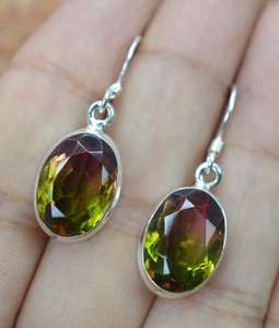 Pastèque Quartz Gemstone 925 Sterling Silver Handmade Designer Boucle D'oreille Personnalisée Pour Les Femmes Personnalisé Fine Piercing Bijoux - Product Image 2