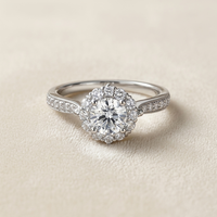 Cincin Pertunangan Berlian Buatan Laboratorium VS 5.2mm, Perhiasan Pernikahan Perak Sterling 925 Harga Pabrik Mewah Ringan, Cincin Janji Abadi