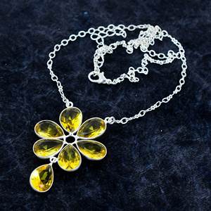 Collar Chapado en plata 925 con forma de pera citrino amarillo para mujer, collar de cadena de aniversario, collar delicado, regalos para ella - Product Image 3