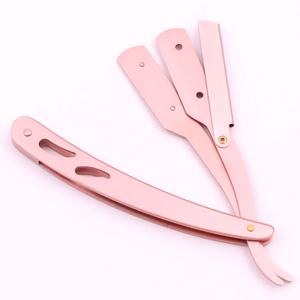 Maquinilla de afeitar de peluquero recta para hombre, cuchillo de afeitar plegable de acero inoxidable, herramientas de depilación, afeitadora de barba y cejas - Product Image 1