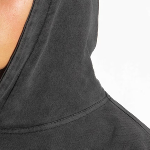 Sudaderas con capucha holgadas de peso pesado con bordado personalizado para hombre, nuevo diseño, Sudadera con capucha desgastada elegante de gran tamaño con bolsillo frontal - Product Image 5