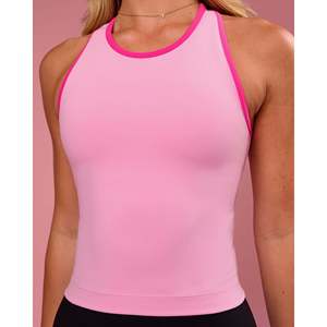 <b>Women's</b> Breathable <b>Knit</b> <b>Tank</b> <b>Top</b>-Casual Long Length One Size Custom Logo-Pink Rose Ultra Pink - Product Image 6