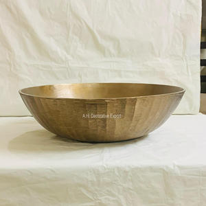 Offre Spéciale fait à la main grand plat de service en aluminium hôtels cuisine vaisselle bol ensemble couleur antique nourriture salade métal poli - Product Image 3