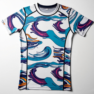 High Quality <b>Men's</b> Workout Fitness T-Shirt Breathable Compression Sublimation Rash Guard Gym Printed <b>Mens</b> Compression Shirts - Product Image 4