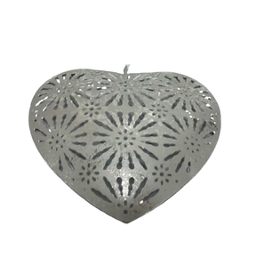 Juego decorativo de corazón de Metal antiguo hecho a mano personalizado de 2 corazones colgantes de papel de aluminio plateado decoración de pared de Navidad para el hogar y la boda - Product Image 1