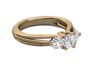 แหวนเพชรธรรมชาติ 100% ที่เพาะเลี้ยงในห้องปฏิบัติการ สี E ความใส VS1-VVS1 ชุบทอง 14K รับรองโดย IGI - แหวนหมั้นฉลองครบรอบ - Product Image 3