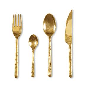 Bright Gold Cutlery Flatware Set Royal Design Dining Cutlery Set <b>Golden</b> Rectangular Flat <b>Bar</b> Handmade Handle Luxury Cutlery Set - Product Image 4