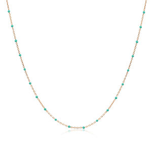 Collier chaîne en émail vert menthe, design artisanal turc, argent sterling 925 plaqué or et rhodium, bijoux faits à la main - Product Image 5