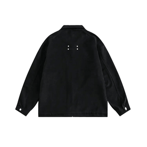 Chaqueta de lona personalizada con cremallera para hombre, venta al por mayor, chaqueta de trabajo, forro de algodón, ropa de calle de invierno, chaqueta universitaria, superventas, informal, tejida - Product Image 2