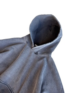 Hoodie unisexe personnalisé épais, coupe oversize, délavé à l'acide, effet vieilli vintage, en molleton bouclette, style streetwear, effet soleil délavé, déchiré et court - Product Image 1