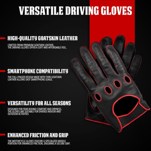 Gants de conduite en cuir légers, durables et élégants toutes saisons Caractéristique imperméable pour la conduite en ville ou les escapades de week-end - Product Image 5