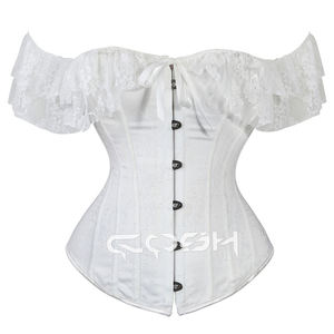 ชุดคอร์เซ็ทแต่งงานลูกไม้สีขาวแบบโอเวอร์บัสท์พร้อมแขนเสื้อแบบเปิดไหล่ |   เสื้อคอร์เซ็ทเจ้าสาวสุดหรูสำหรับผู้หญิง - Product Image 3