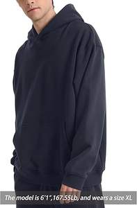 Sudadera con Capucha Casual para Hombre, Estilo Lavado Ácido, Color Sólido, Moda Informal, Corte Regular, 100% Algodón, Felpa Transpirable, Ecológica, con Bolsillo - Product Image 3