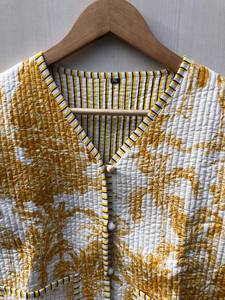 Cotton Quilted <b>Kimono</b> <b>Jacket</b> Handmade Block Print Boho Women Coat Wholesale Orders for Best Price - Product Image 3