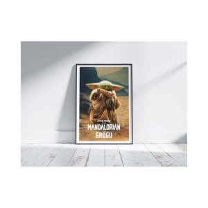 The Mandalorian & Grogu <b>Poster</b> Digital Printing on Vinyl Canvas Scroll Style for Decorative Use - Product Image 3