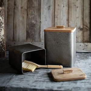 Juego de recipientes galvanizados con frente etiquetado y acabado mate que proporciona un atractivo vintage y una organización de cocina útil - Product Image 4