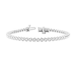 Pulsera de tenis de diamante cultivado en laboratorio de corte redondo, ajuste de bisel, aspecto atrevido, oro de 14K y 18K, ajuste cómodo, joyería al por mayor - Product Image 1