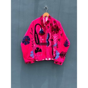 เสื้อแจ็กเก็ตปักลายกำมะหยี่ทำด้วยมือของผู้หญิงพร้อมซับในผ้าฝ้ายชุดปาร์ตี้ฤดูหนาวดีไซน์ใหม่สำหรับฤดูใบไม้ร่วง - Product Image 4