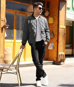 Chaqueta de bombardero acolchada para hombre, ligera, informal, con cremallera, ropa de calle, abrigo, varios colores - Product Image 4