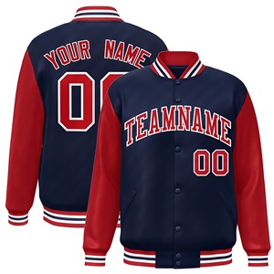 Custom Baseball Jacket Raglan Sleeve Full-Snap Personalized Text Number Logo Varsity Letterman College Baseball <b>Coat</b> - Product Image 5