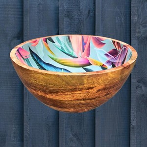 ชามสลัดและผลไม้ทำจากไม้มะม่วงงานทำมือสวยงามชามไม้ขายส่ง - Product Image 3