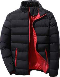 Best Quality Men's Winter Water-Resistant Padded Puffy Coat Shiny Hood Insulated Wool <b>Fabric</b> Streetwear Featuring Front Letter - Product Image 4