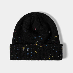 Gorro de punto acanalado con puños, gorro de acrílico de punto de invierno de alta calidad, gorros transpirables cálidos - Product Image 1