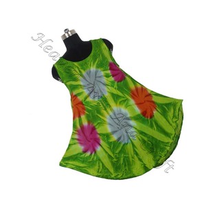 Otoño de alta calidad mujer vestido largo sin mangas Tie Dye vestido de mujer paraguas Tie Dye diseño colorido rayón vestido de mujer - Product Image 5