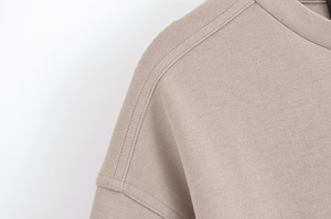 T-shirt à manches courtes double face pour femme, été 2026, logo personnalisé, trou de fermeture éclair au col, impression 3D, patchwork, streetwear, 100% coton - Product Image 4