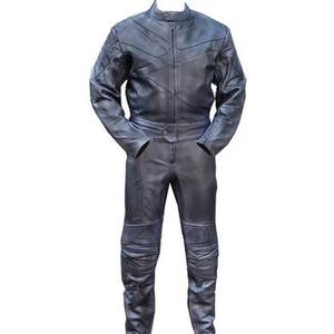 M Motorcycle Riding Racing Track Suit con relleno All Leather Drag Suit-Negro, mediano-2 piezas - Product Image 4
