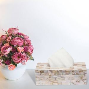 ที่ใส่กระดาษเช็ดปากไม้เอ็มดีเอฟทำด้วยมือหรูหราคุณภาพสูงหรูหราตกแต่งบ้านแม่ของกล่องกระดาษทิชชูมุกทำด้วยมืองานฝีมือ - Product Image 3