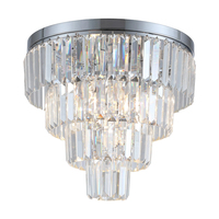 Plafonnier rond de chambre Lustre d'éclairage de plafond nordique semi-encastré en cristal pour le salon