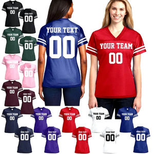 Maillot de football personnalisé uniforme d'équipe créez votre propre maillot nom numéro de football t-shirt col en v maillot de football américain - Product Image 5